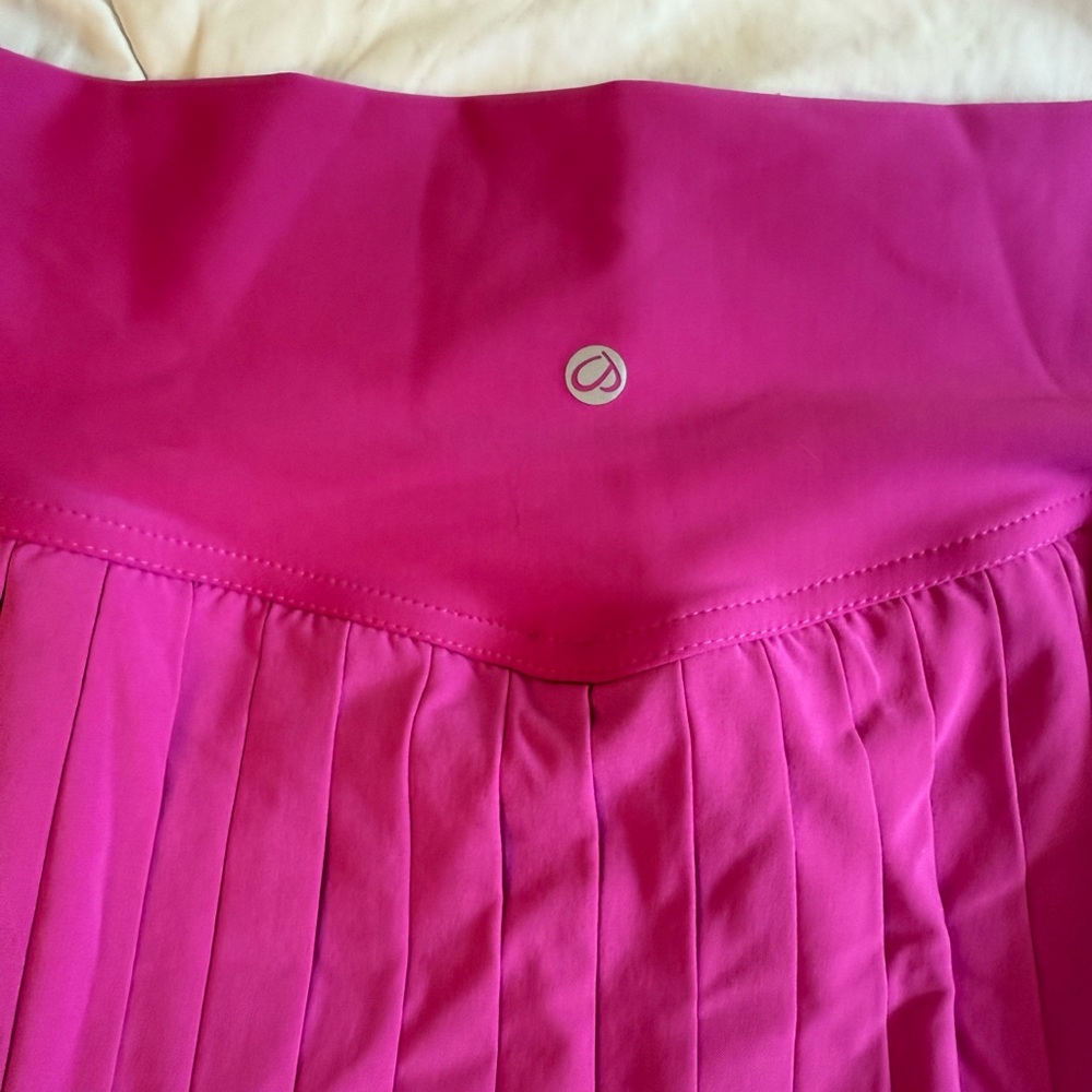CRZ YOGA Pink Pleated A-Line Skirt for Cocktail
